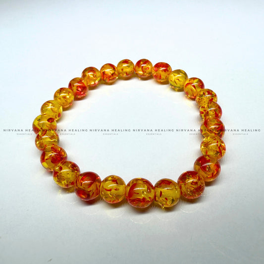 AMBER JADE ROUND BEADED BRACELET (Detox, Health, Joy And Soul Healing)
image 1