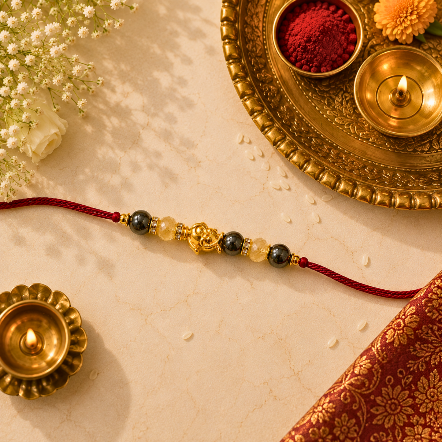 Pyrite & Citrine Rakhi