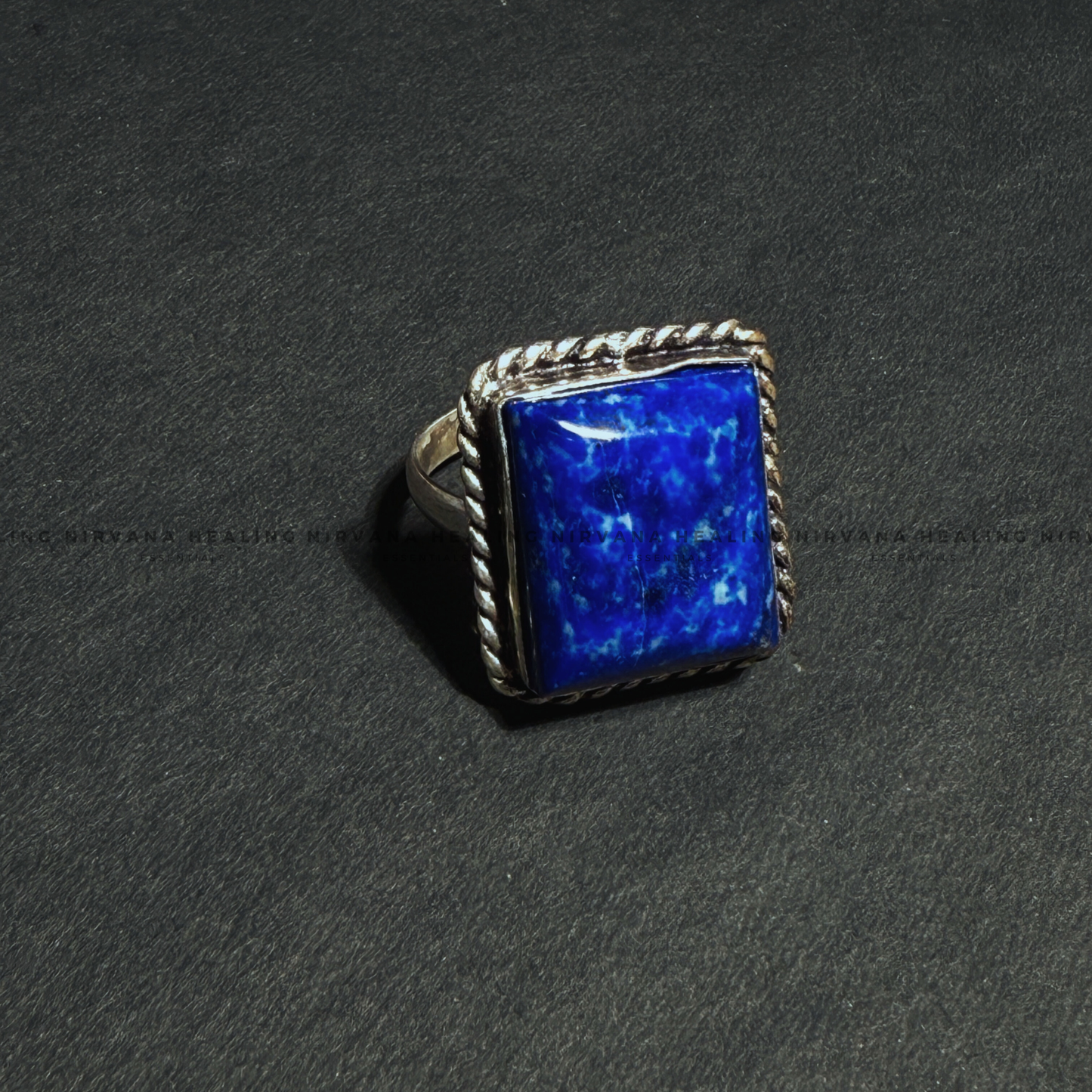 LAPIS JADE SQUARE RING (Communication, Truth, Ease Of Expression And Wisdom) image 4