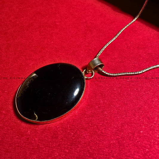 BLACK AGATE PENDANT (Grounding, Protection, Success And Courage) image 1