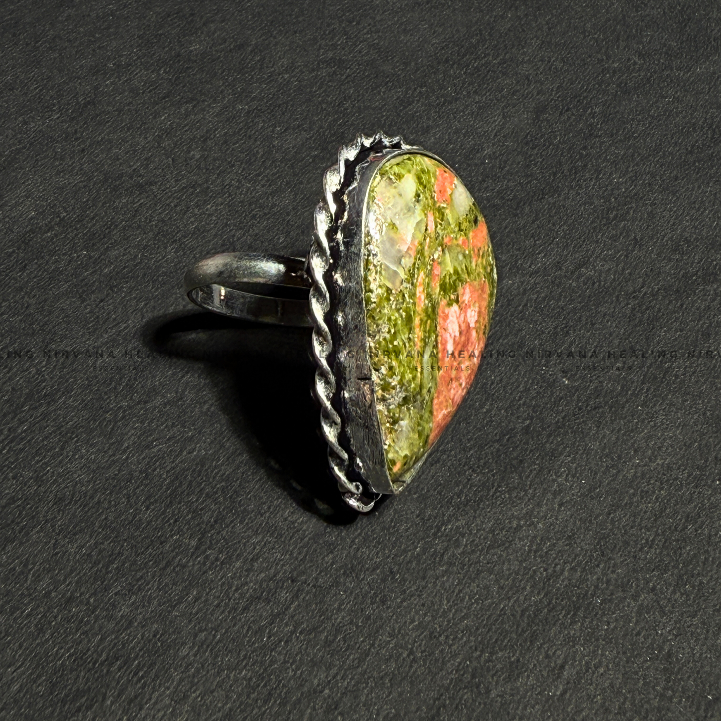 UNAKITE DIAMOND SHAPED RING
(Emotional Healing, Heart Awakening, Inner Peace) .
image 4