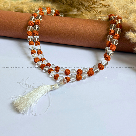 RUDRAKSH-SPHATIK MALA (Balance, Purity, Divine Protection) image 1