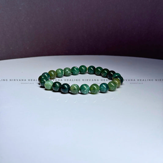 BLOODSTONE ROUND BEADED BRACELET (Immunity, Strength, Health And Pain Relief) image 1