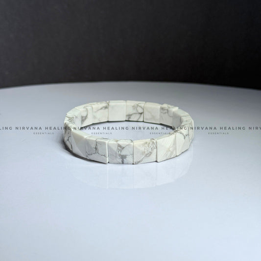 HOWLITE PYRAMID BRACELET (Peace, Sleep, Patience And Spiritual Awakening) image 1
