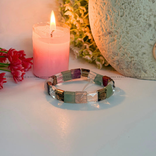 7 CHAKRAS PYRAMID BEADED BRACELET (Balance, Energy Healing And Protection) image 1