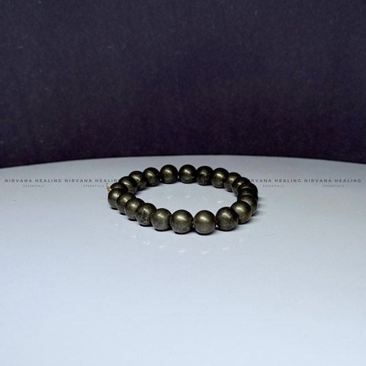 PYRITE ROUND BEADED BRACELET (Money Magnet, Prosperity, Fame And Abundance).
image 1