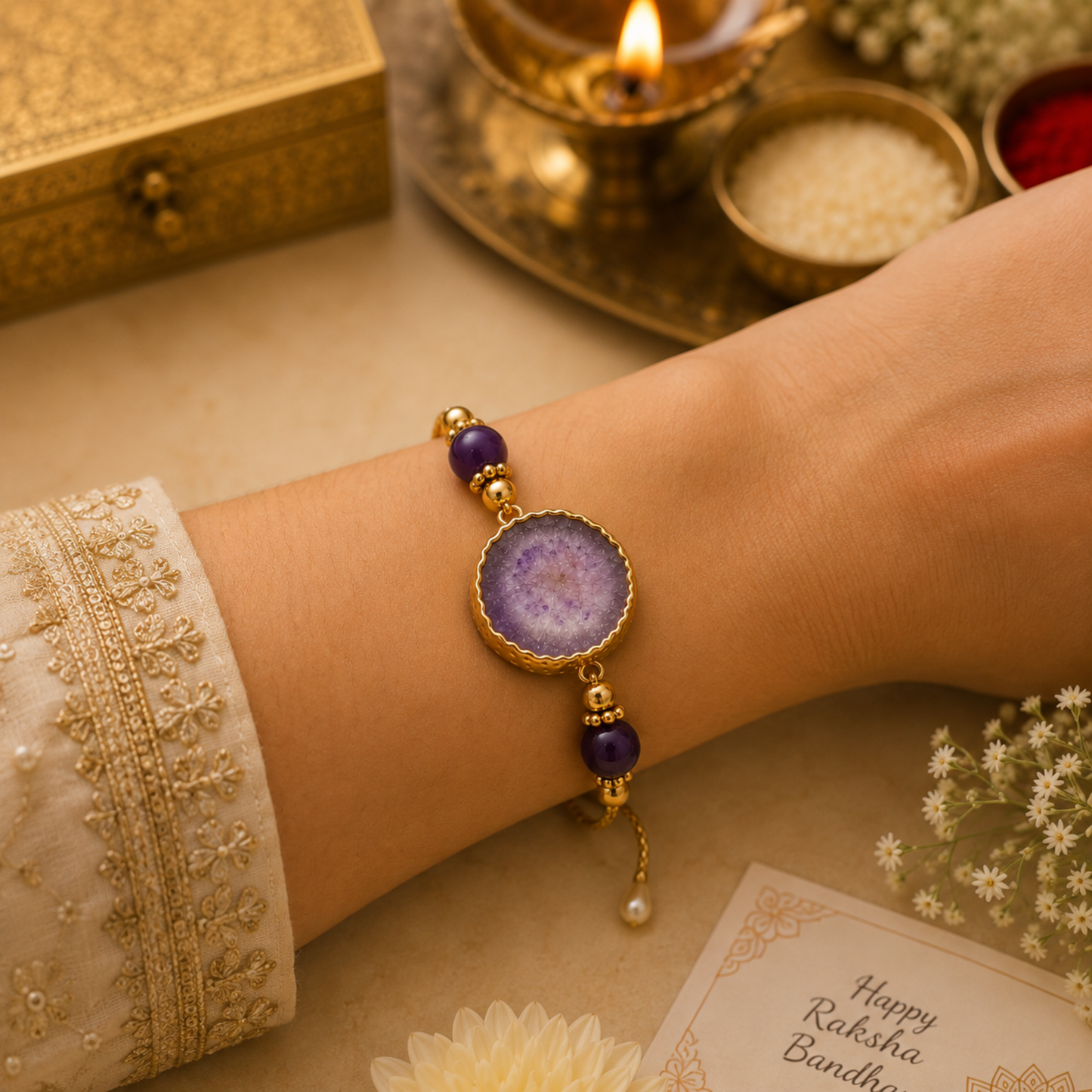 Amethyst Crystal Rakhi