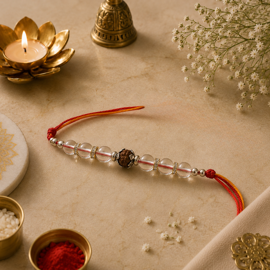 Clear Quartz Crystal Rakhi