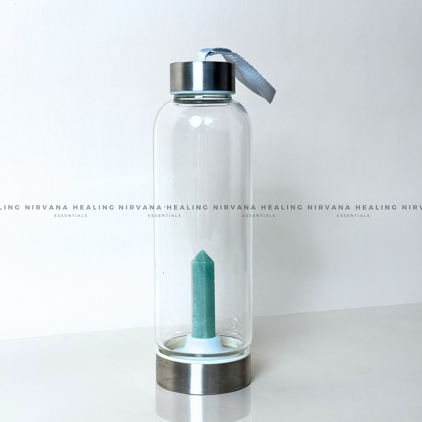 GREEN JADE INFUSED CRYSTAL ELIXIR BOTTLE (Luck, Harmony, Peace And Abundance) image 5