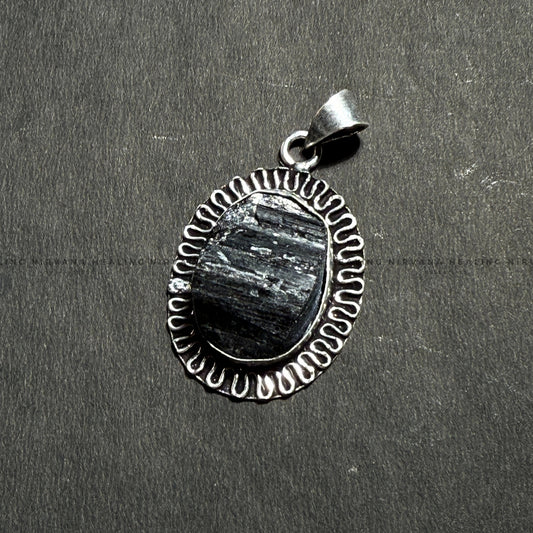 BLACK TOURMALINE RAW PENDANT (Protection, Grounding, Shielding And Growth) image 1