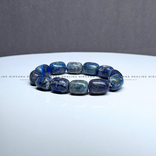 LAPIS LAZULI TUMBLE BRACELET (Communication, Truth, Ease Of Expression And Wisdom) image 1