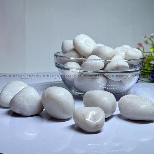 WHITE AGATE TUMBLE STONES (Calmness, Protection, Balance And Grace) image 1