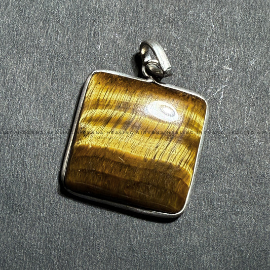 TIGER EYE SQUARE PENDANT
(Bold, Courage, Willpower And Strength). image 1