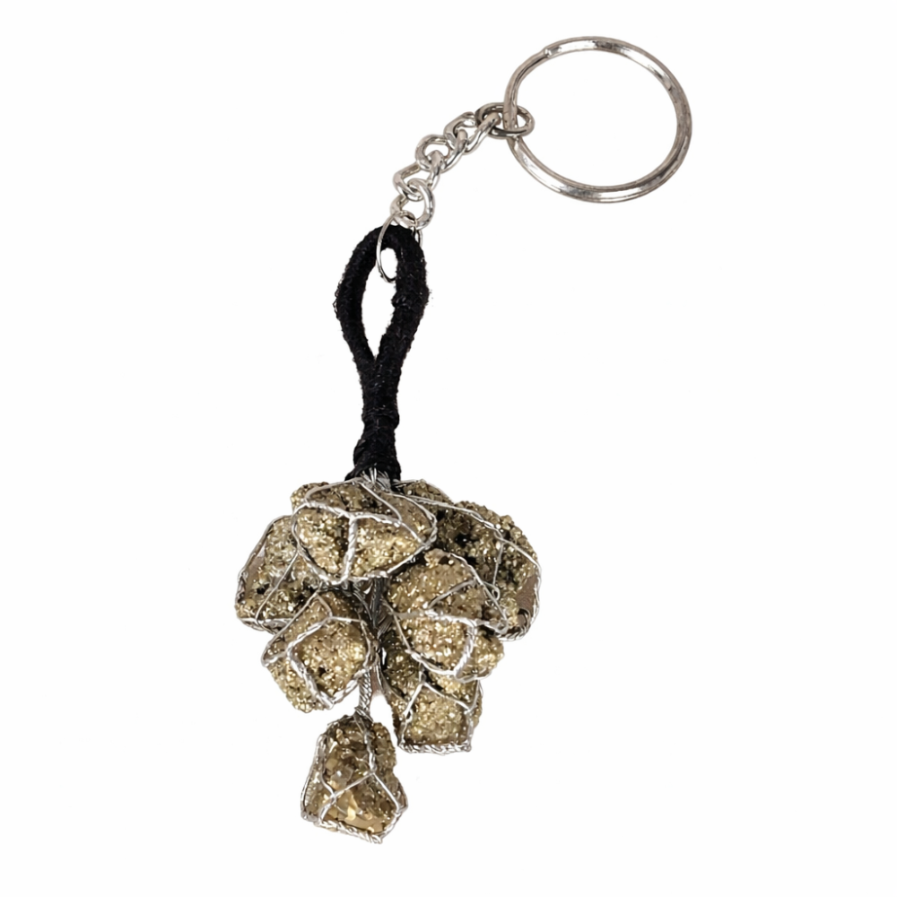 PYRITE STONE KEYCHAIN - Protection, Abundance & Confidence image 4
