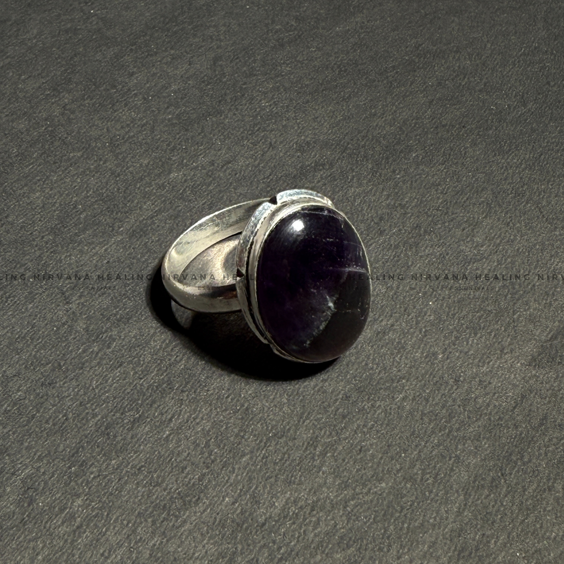 AMETHYST OVAL RING (Meditation, Stress Reduction, Intuition and Manifestation) image 1