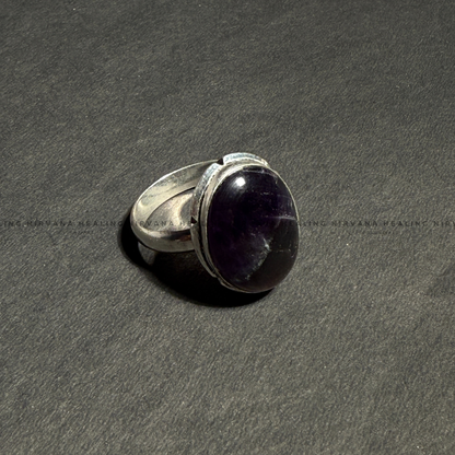 AMETHYST OVAL RING (Meditation, Stress Reduction, Intuition and Manifestation) image 1