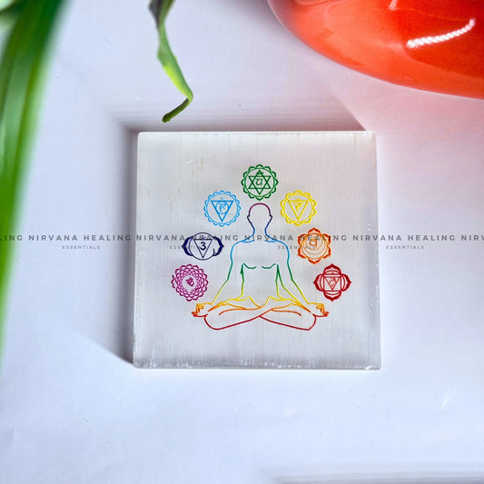 SELENITE MEDITATION POSE CHARGING PLATE (Aura Cleansing, Charging, Cleansing And Purification). image 0