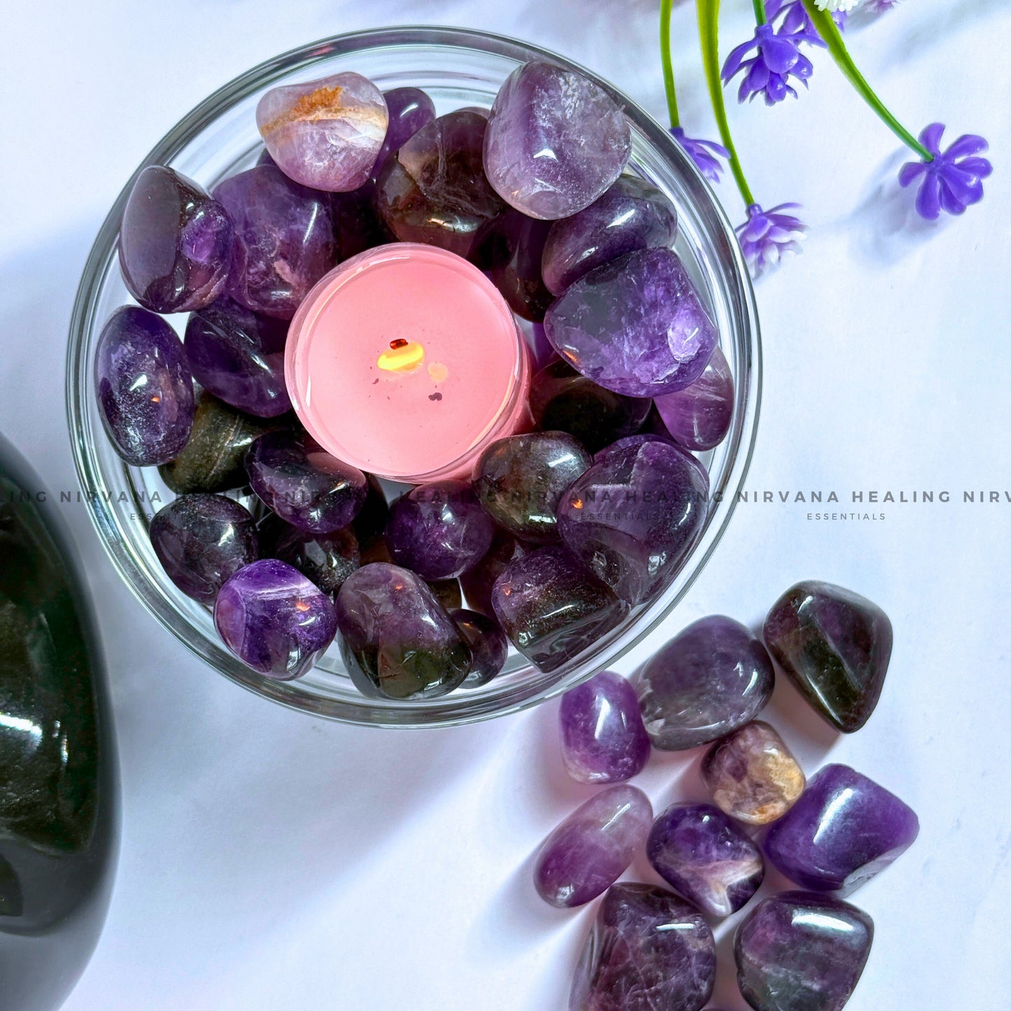 AMETHYST TUMBLE STONES (Meditation, Stress Reduction, Intuition And Manifestation) image 0