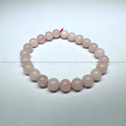 ROSE QUARTZ ROUND BEADED BRACELET (Love, Romance, Relationship, Emotion And Balance) image 1