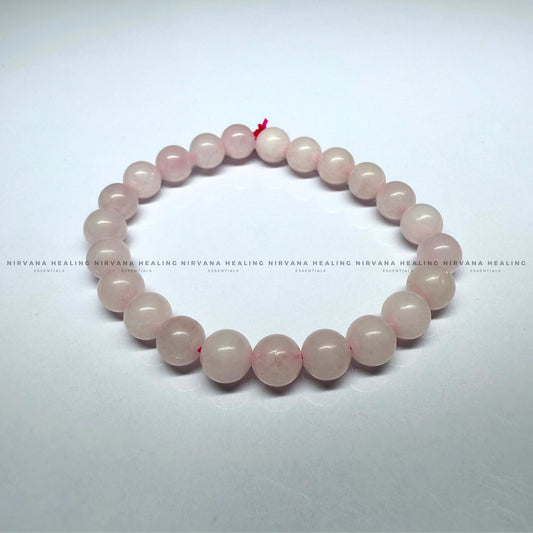 ROSE QUARTZ ROUND BEADED BRACELET (Love, Romance, Relationship, Emotion And Balance) image 1