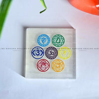 Selenite 7 Chakras Colour Charging Plate