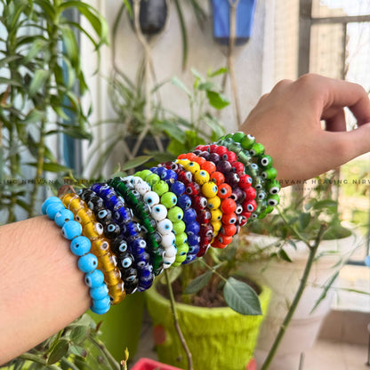 BLUE EVIL EYE ROUND BEADED BRACELET (Protection, Peace And Positivity) image 5