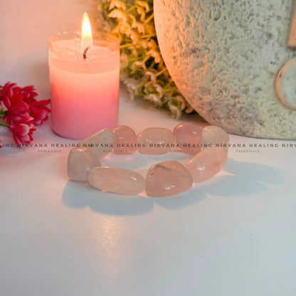 ROSE QUARTZ TUMLE BRACELET (Love, Romance, Relationship, Emotion And Balance) image 3
