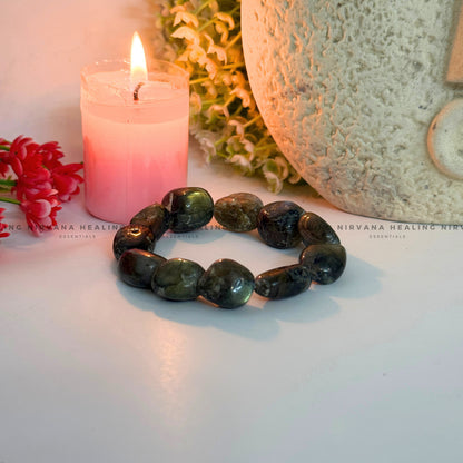 LABRADORITE TUMBLE BRACELET (Intuition, Inner Power And Transformation).  image 2