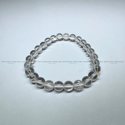 CLEAR QUARTZ ROUND BEADED BRACELET (Mental Clarity, Master Healer And Energy Amplifier) image 2