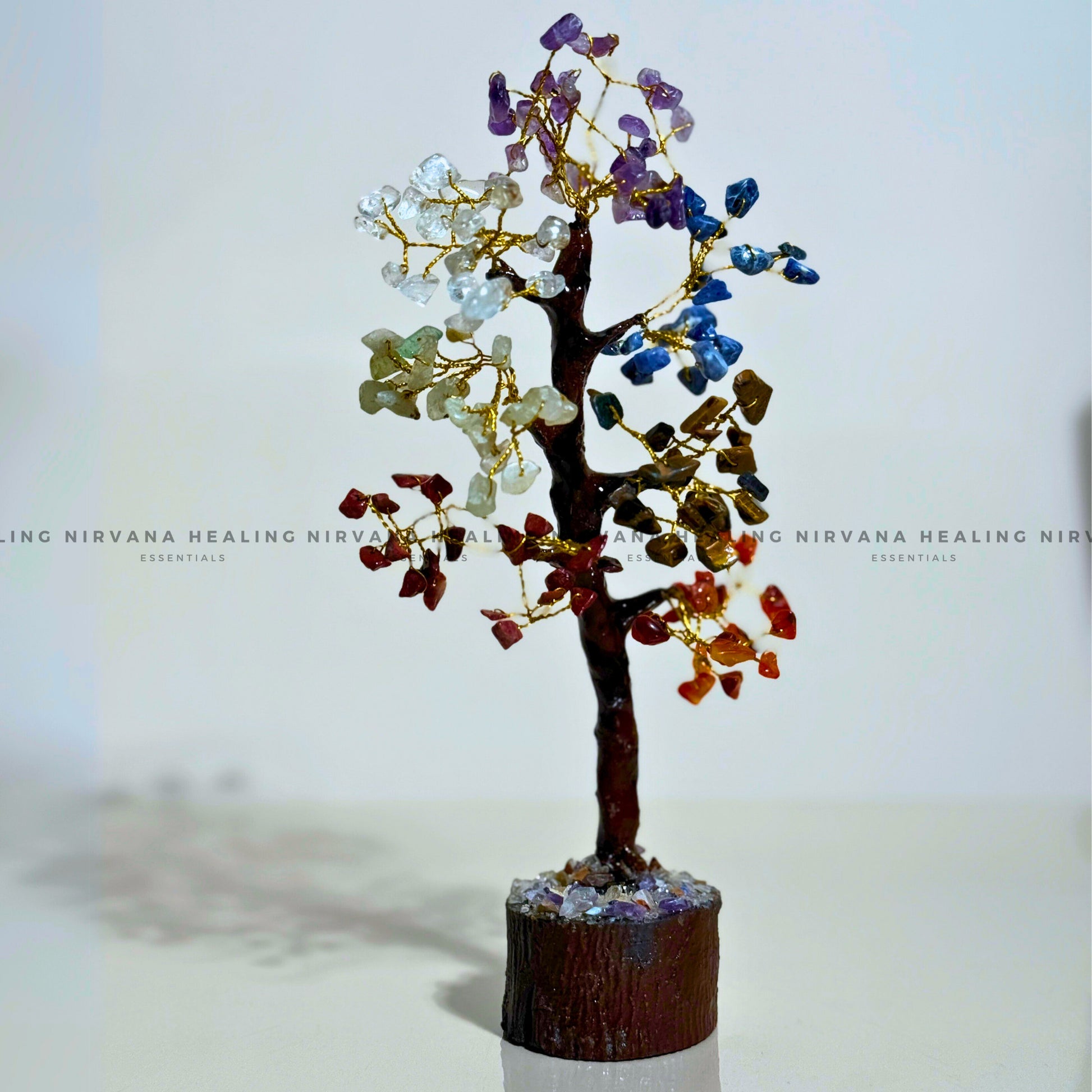 7 CHAKRAS CRYSTAL TREE (SMALL) Approx 100 Beads (Balance, Harmony, Prosperity, Positive Energy) image 0