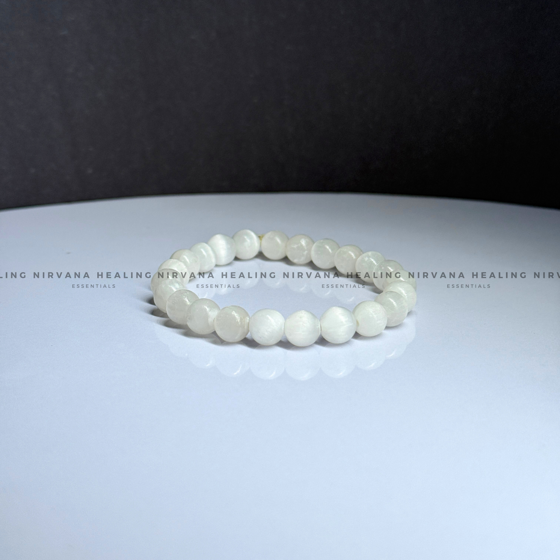 SELENITE ROUND BEADED BRACELET (Aura Cleansing ,Charging, Cleansing And Purification) image 3