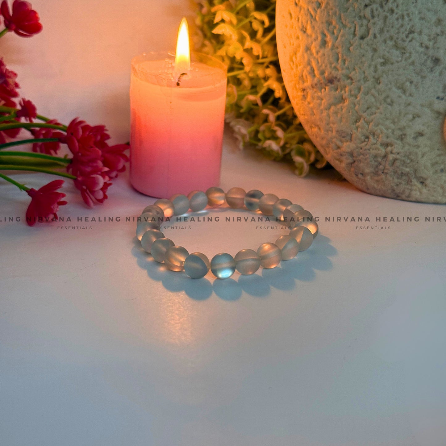 ANGEL AURA ROUND BEADED BRACELET (Divine Connection, Spiritual Awakening And Peace) image 1