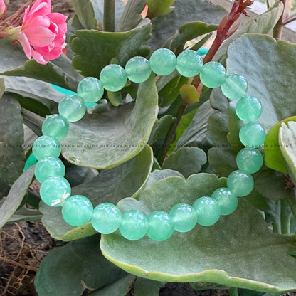 GREEN AGATE ROUND BEADED BRACELET (Balance, Healing, Renewal And Vitality) image 4