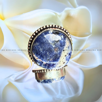 SODALITE ROUND RING (Sodalite Creativity, Expression, Logic And Communication) image 2