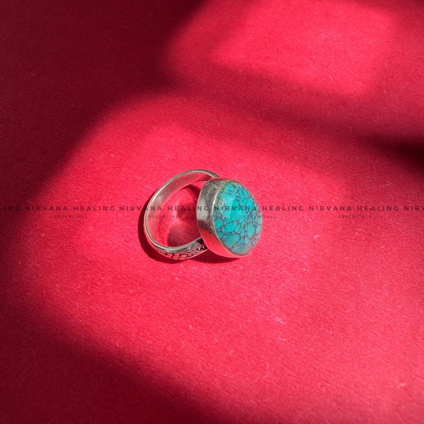 TURQUOISE JADE OVAL RING (Divine Protection, Psycho Gifts, Healing, Wisdom, Truth) image 3