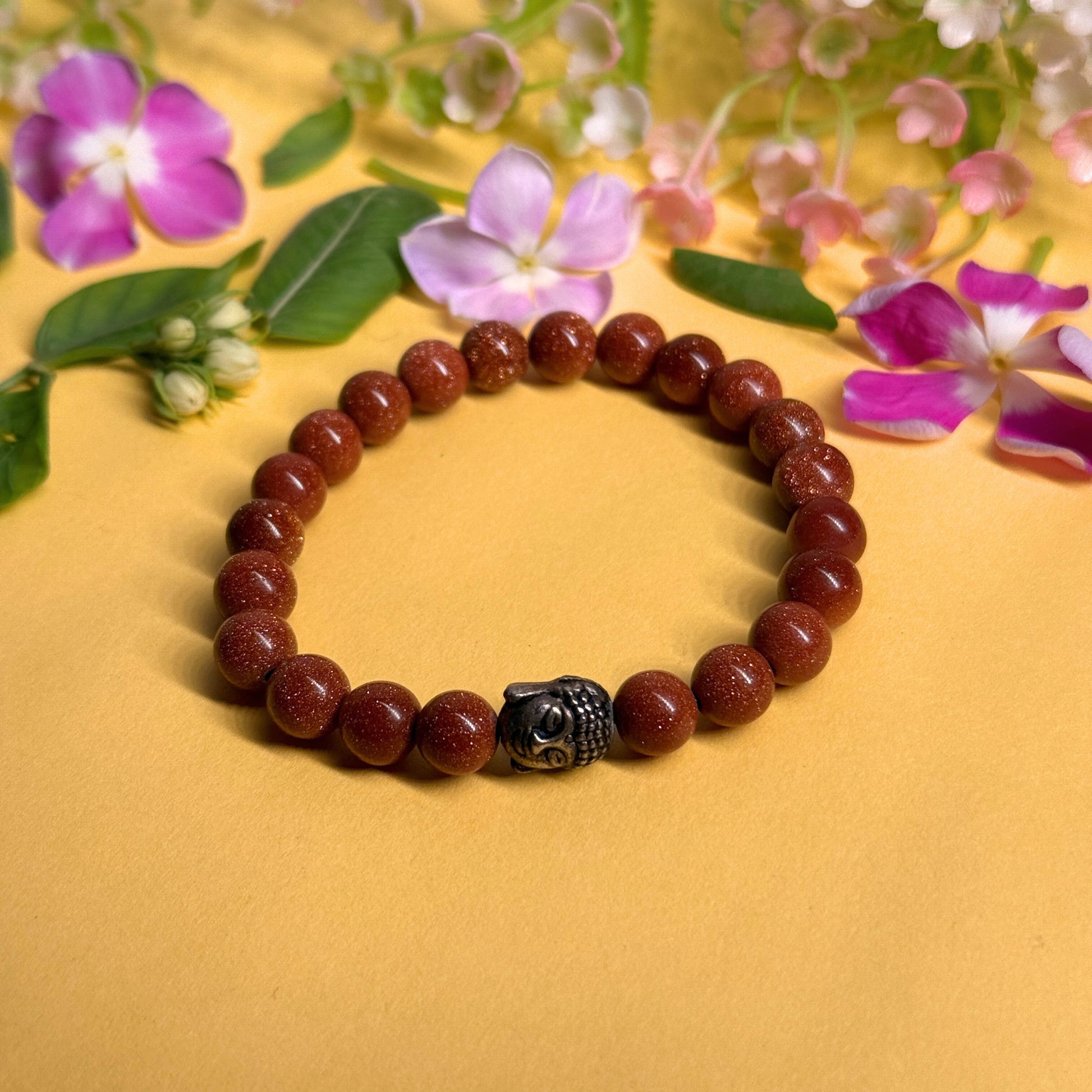 GOLDEN SUNSTONE ROUND BEADED BRACELET (Stone of Joy, Confidence & Personal Power) image 0