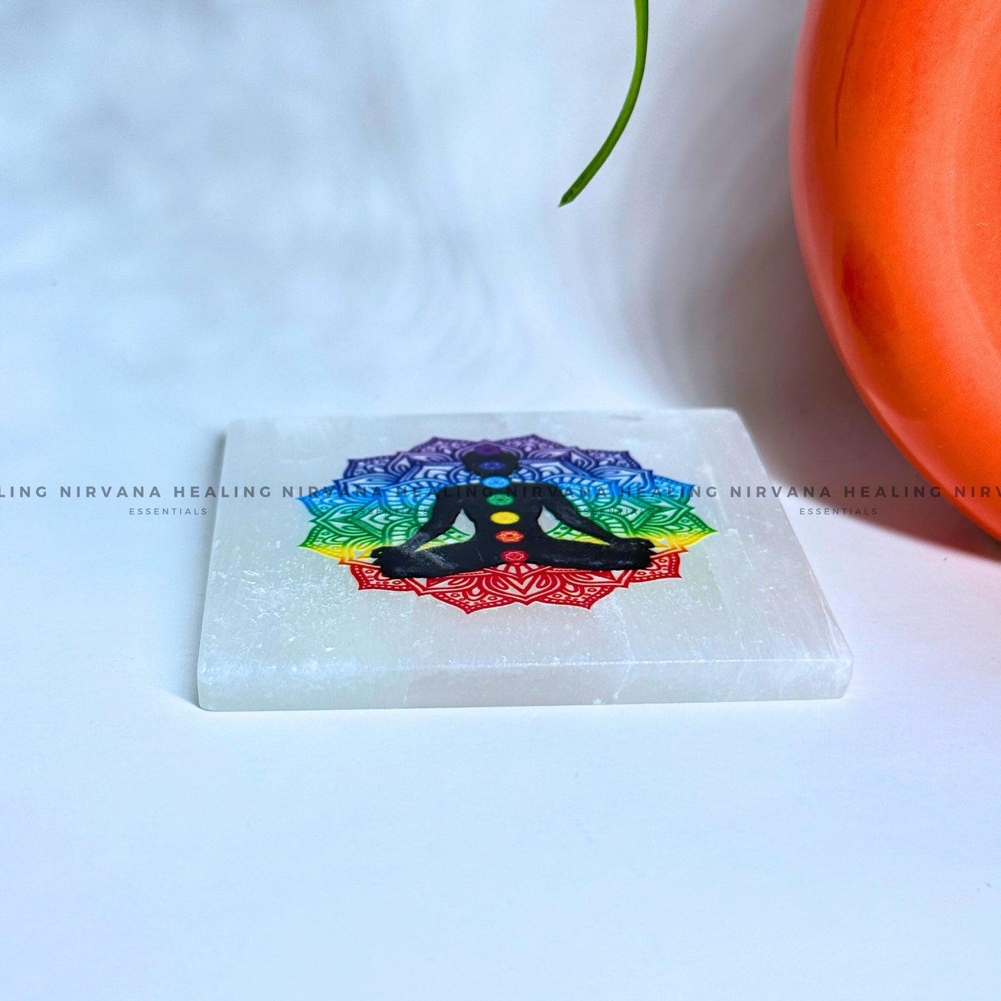 SELENITE MEDITATION AND CHAKRAS CHARGING PLATE (Aura Cleansing ,Charging, Cleansing And Purification). image 2