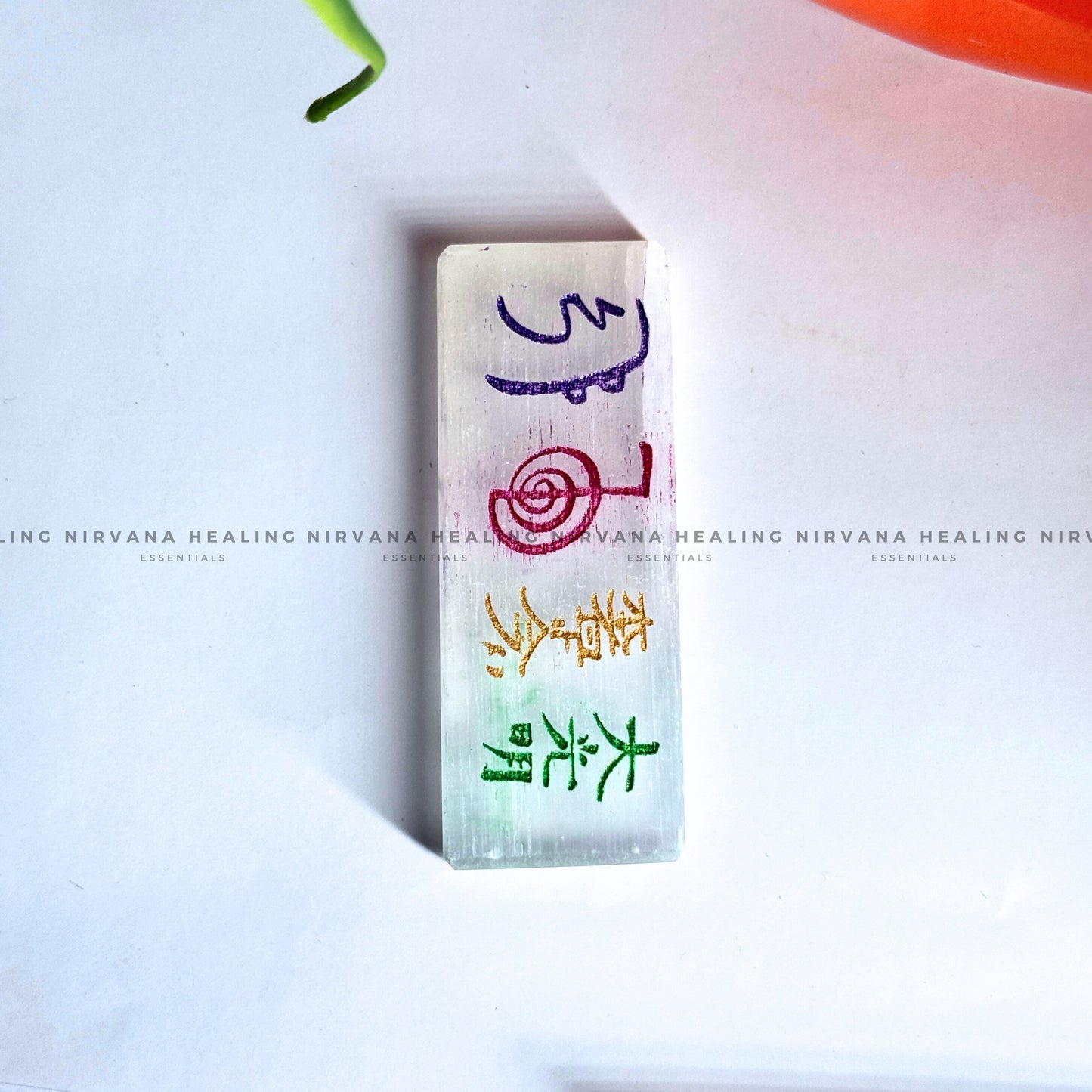 SELENITE REIKI SYMBOLS RECTANGULAR CHARGING PLATE (Aura Cleansing ,Charging, Cleansing And Purification). image 2