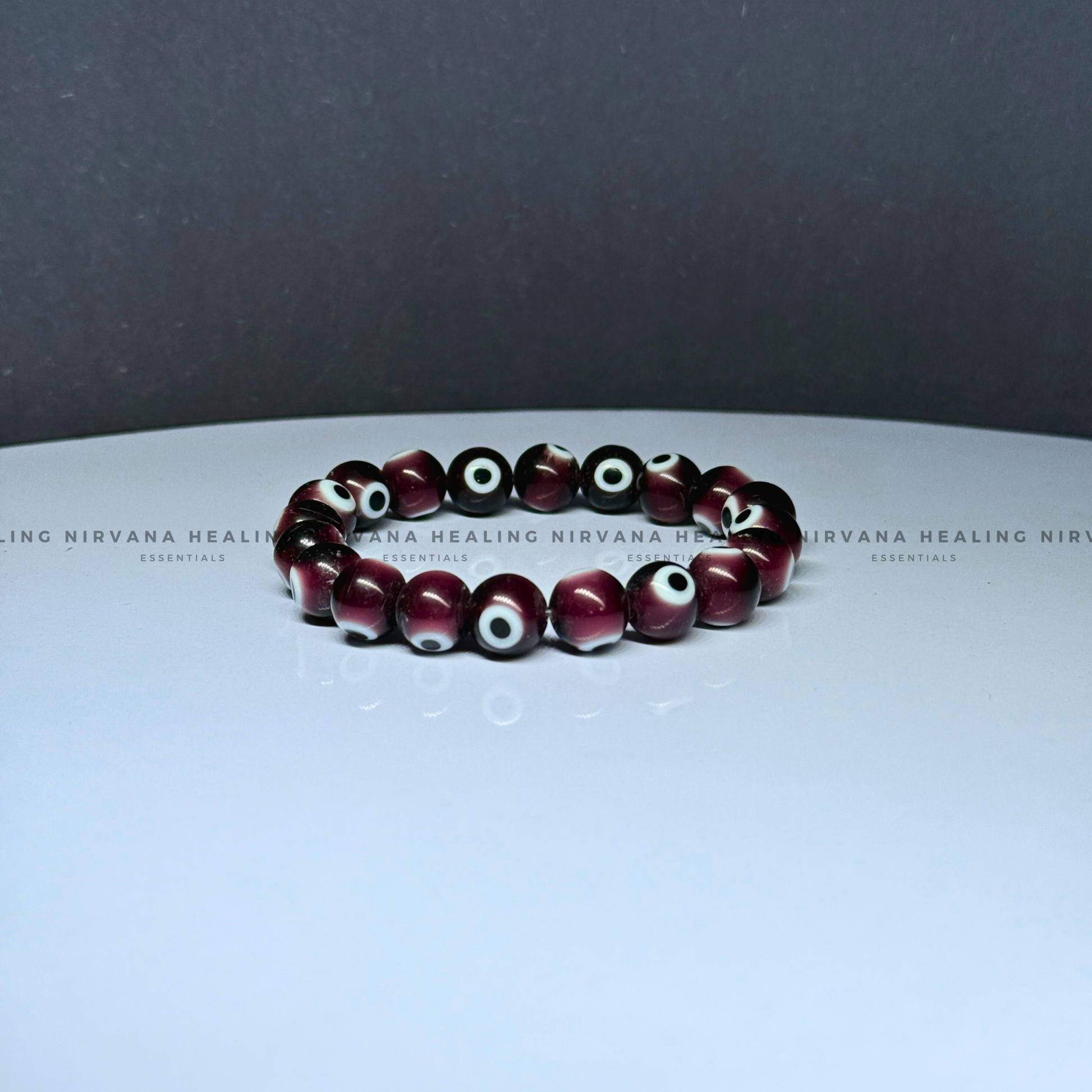 PURPLE EVIL EYE ROUND BEADED BRACELET (Spiritual Protection, Intuition And Transformation) image 1