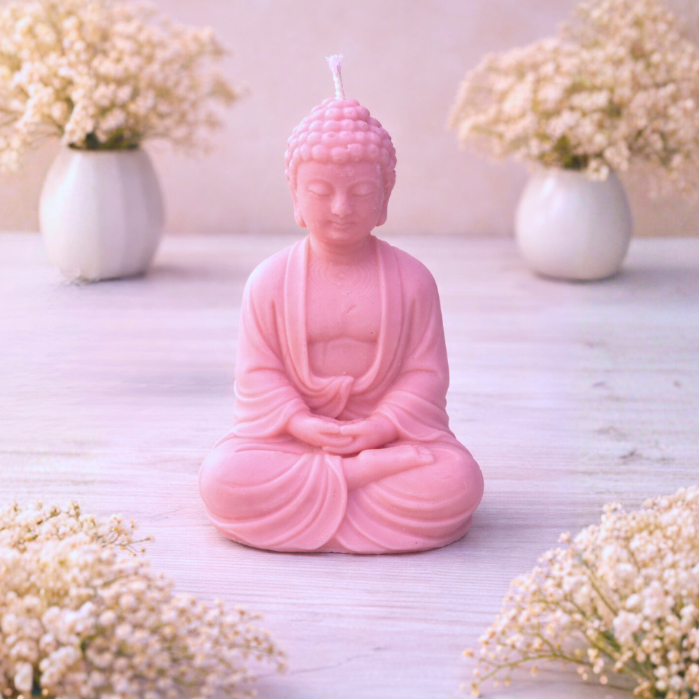 NIRVANA BUDDHA CANDLE (Made From Natural Beeswax) - pink image