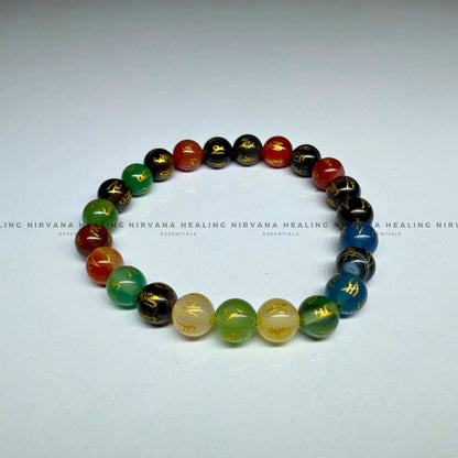 OM MANI PADME HUM MULTI STONE BRACELET (Compassion, Protection And Spiritual Awakening) image 2