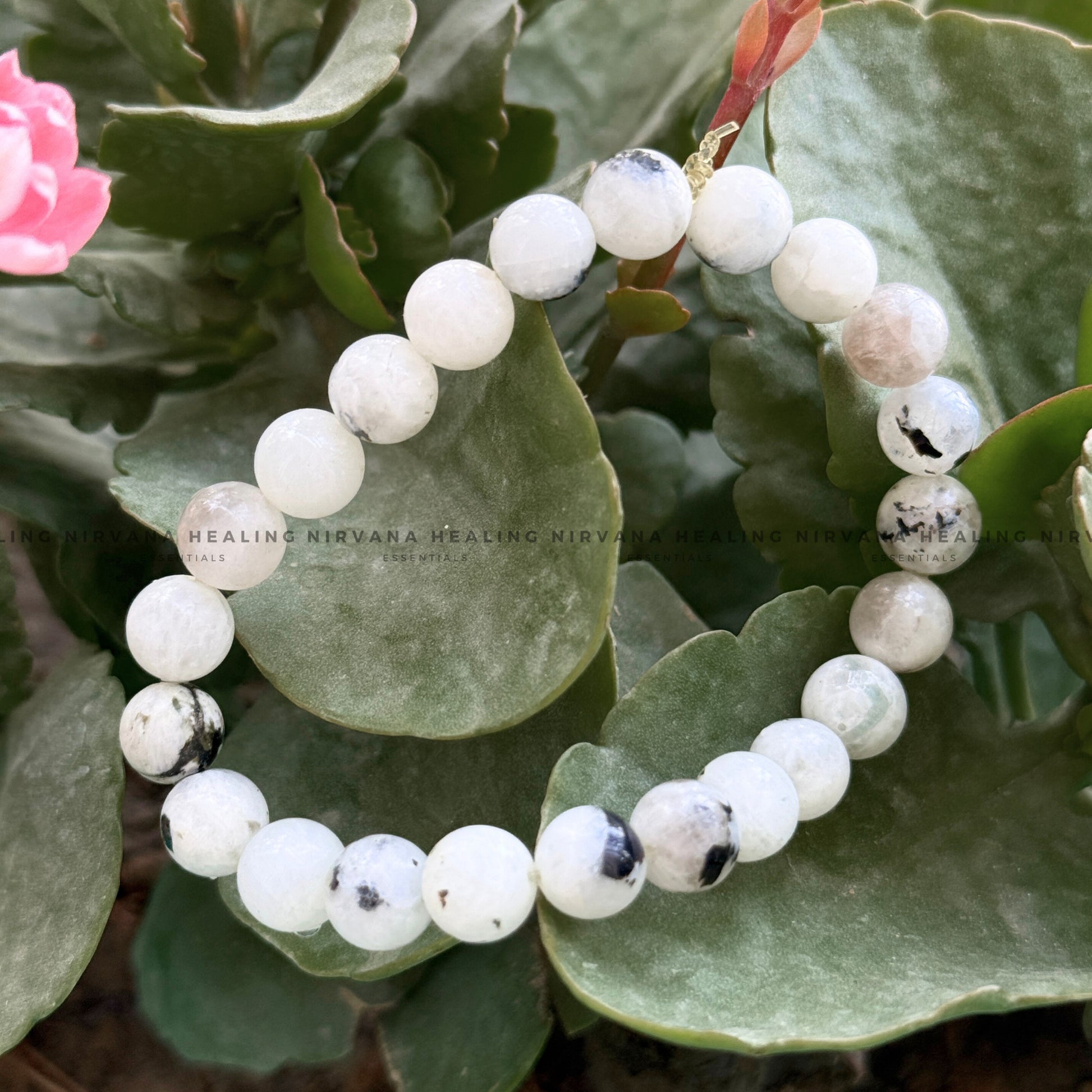 MOONSTONE ROUND BEADED BRACELET (Emotional Stability, Feminine Energy, New Beginnings)    image 4