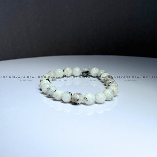 MOONSTONE ROUND BEADED BRACELET (Emotional Stability, Feminine Energy, New Beginnings)    image 1