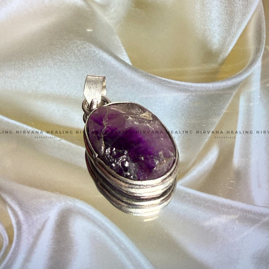AMETHYST RAW PENDANT (Meditation, Stress Reduction, Intuition And Manifestation)   image 0