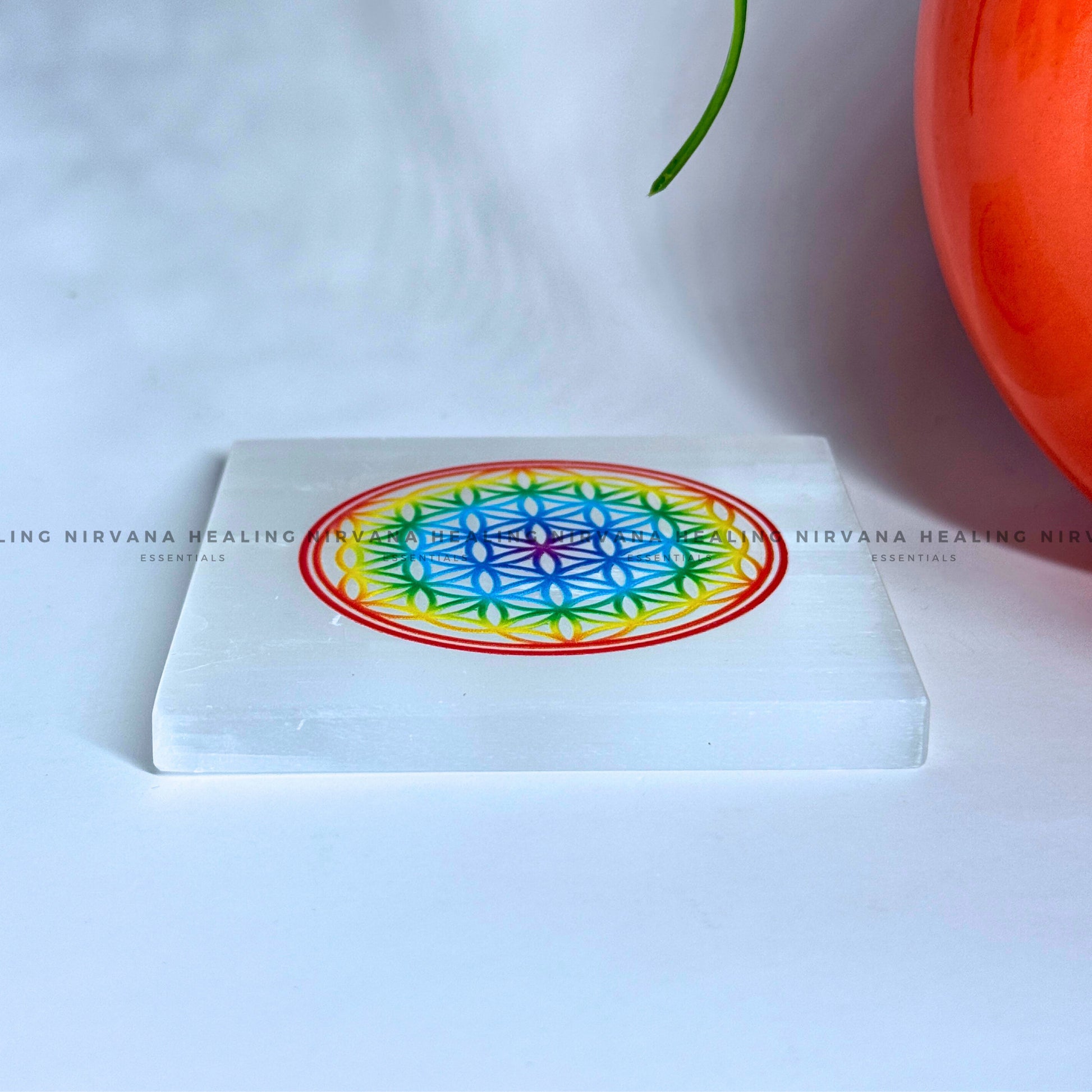SELENITE FLOWER COLOUR CHARGING PLATE (Aura Cleansing ,Charging, Cleansing And Purification). image 2