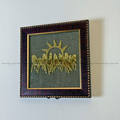 7 HORSES ON RAW PYRITE FRAME (Symbol of Speed, Success & Abundance image 4