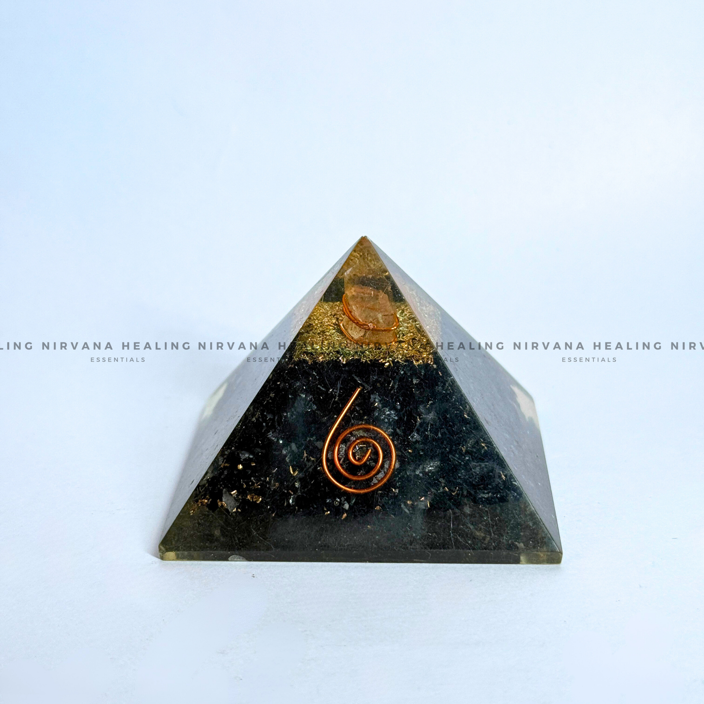 BLACK AGATE 5 ELEMENT PYRAMID (Grounding, Protection, Success And Courage) image 0