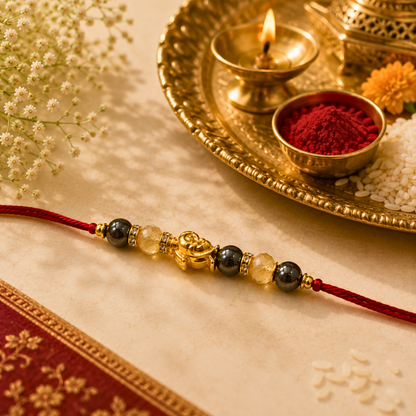 Pyrite & Citrine Rakhi