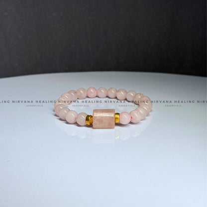 ROSE QUARTZ DESIGNER BEADED BRACELET (Love, Romance, Relationship And Emotion Balance) image 1