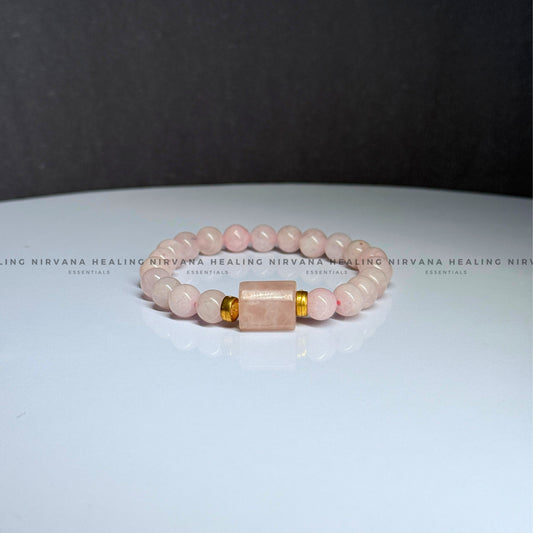 ROSE QUARTZ DESIGNER BEADED BRACELET (Love, Romance, Relationship And Emotion Balance) image 1